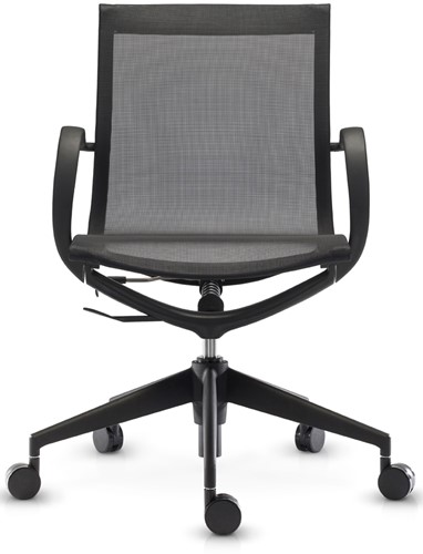 Mercury Asis bezoekers/werk stoel lage rug - frame nylon zwart - 2Dmesh zwart