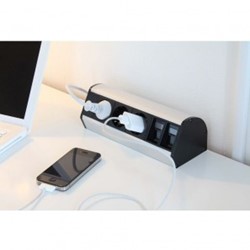 Powerdock - 3 x stroom - 2 x data - alu behuizing
