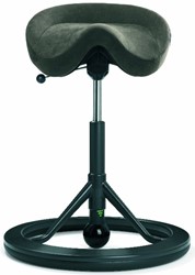 BackApp 2.0 balansstoel - donkergrijs onderstel - zitting Alcantara zwart - zwarte Bal  